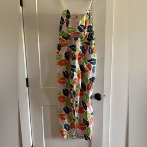 The O’Dells sz 6 strapless cotton appliqué jump suit. Ribbing, pockets, side zip